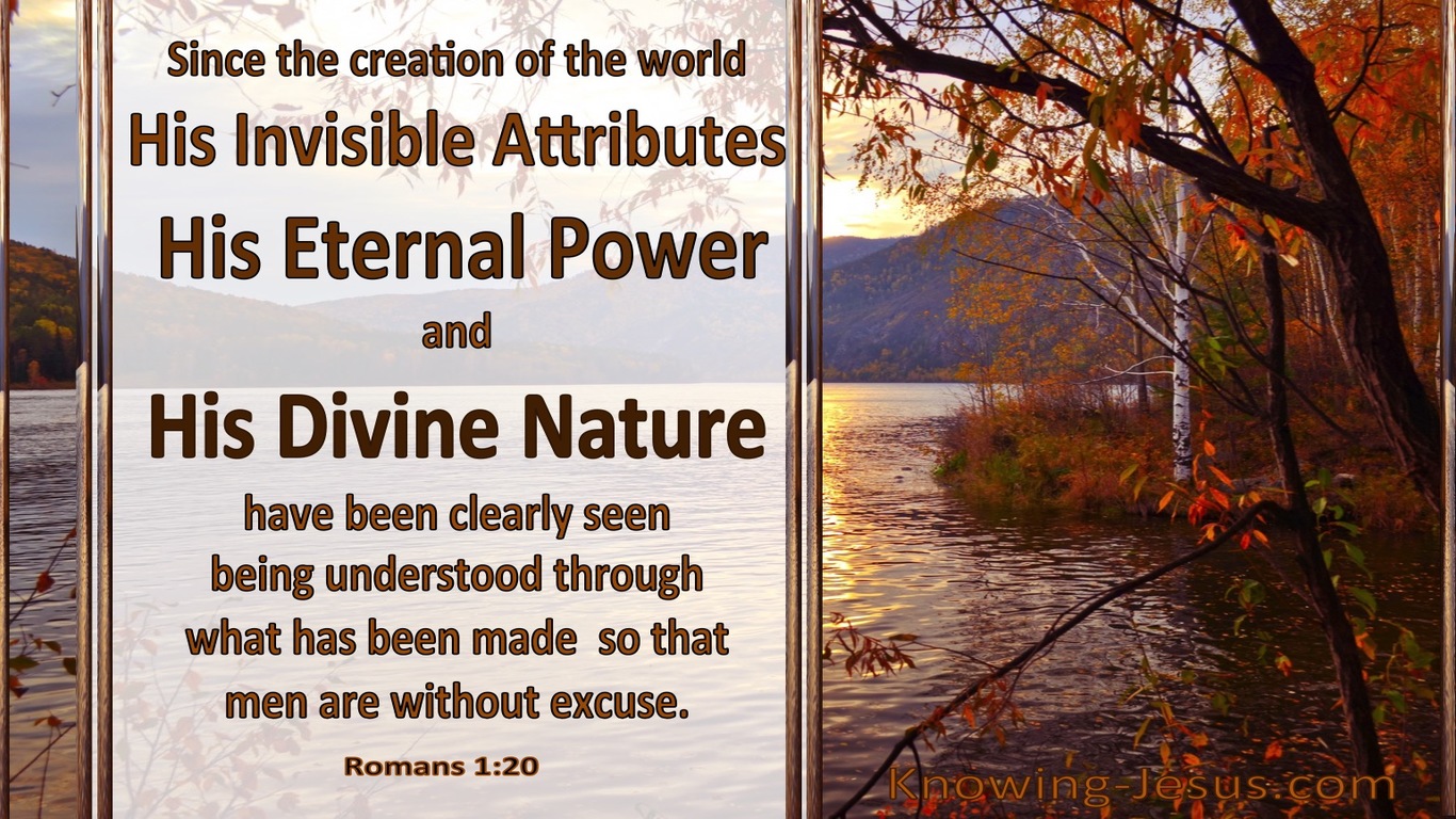 Romans 1:20 His Invisible Attributes And Eternal Power (brown)